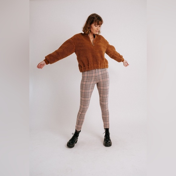 J.O.A Teddy Fur Pullover Sweater Jacket | Tan Brown | Size Medium - Picture 7 of 11